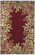 5' x 8' Ruby Red Wool Floral Hand Tufted Area Rug