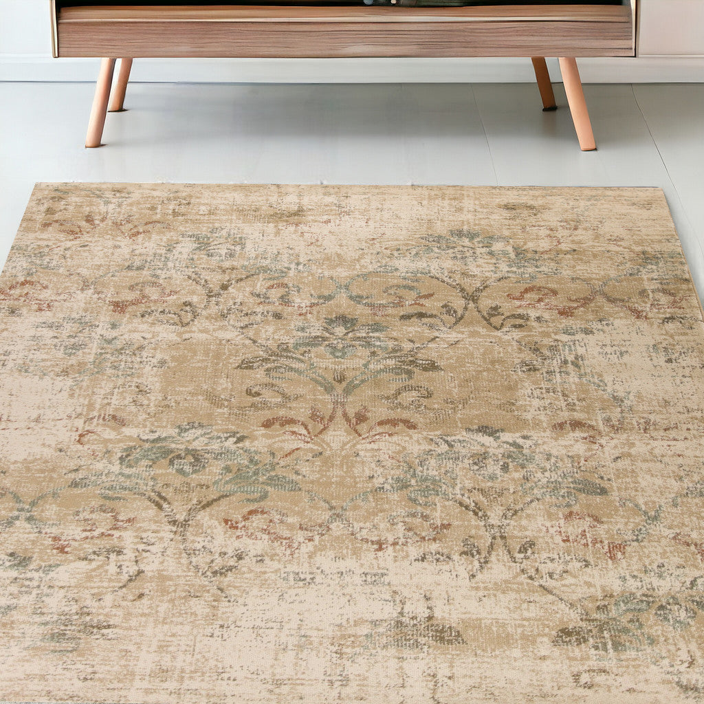 5' X 8' Champagne Vintage Area Rug