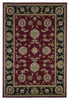 5'X8' Red Black Machine Woven Floral Traditional Indoor Area Rug