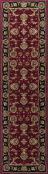 5'X8' Red Black Machine Woven Floral Traditional Indoor Area Rug