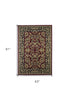 5' X 8' Red Or Black Floral Bordered Area Rug