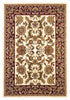 8' Ivory And Red Octagon Floral Vines Area Rug