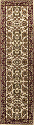 8' Ivory And Red Octagon Floral Vines Area Rug