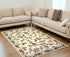 8'X11' Ivory Machine Woven Floral Vines Indoor Area Rug