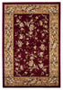 5' X 8' Red Or Beige Floral Bordered Area Rug