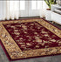 5' X 8' Red Or Beige Floral Bordered Area Rug