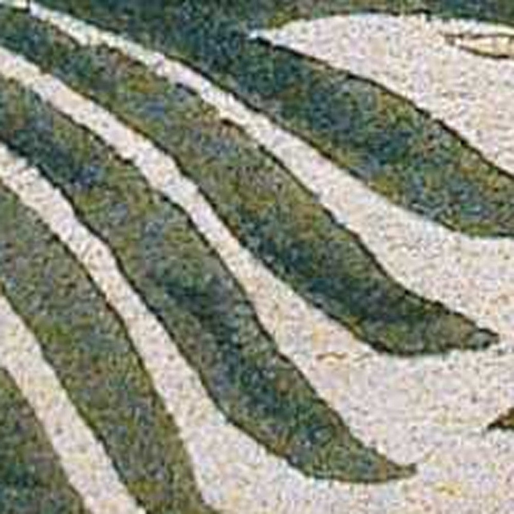 5'X8' Natural Beige Hand Tufted Tropical Leaves Indoor Area Rug