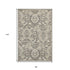 7' X 9' Grey Floral Vine Uv Treated Indoor Area Rug