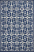 7' X 9' Denim Vintage Trellis Uv Treated Indoor Area Rug