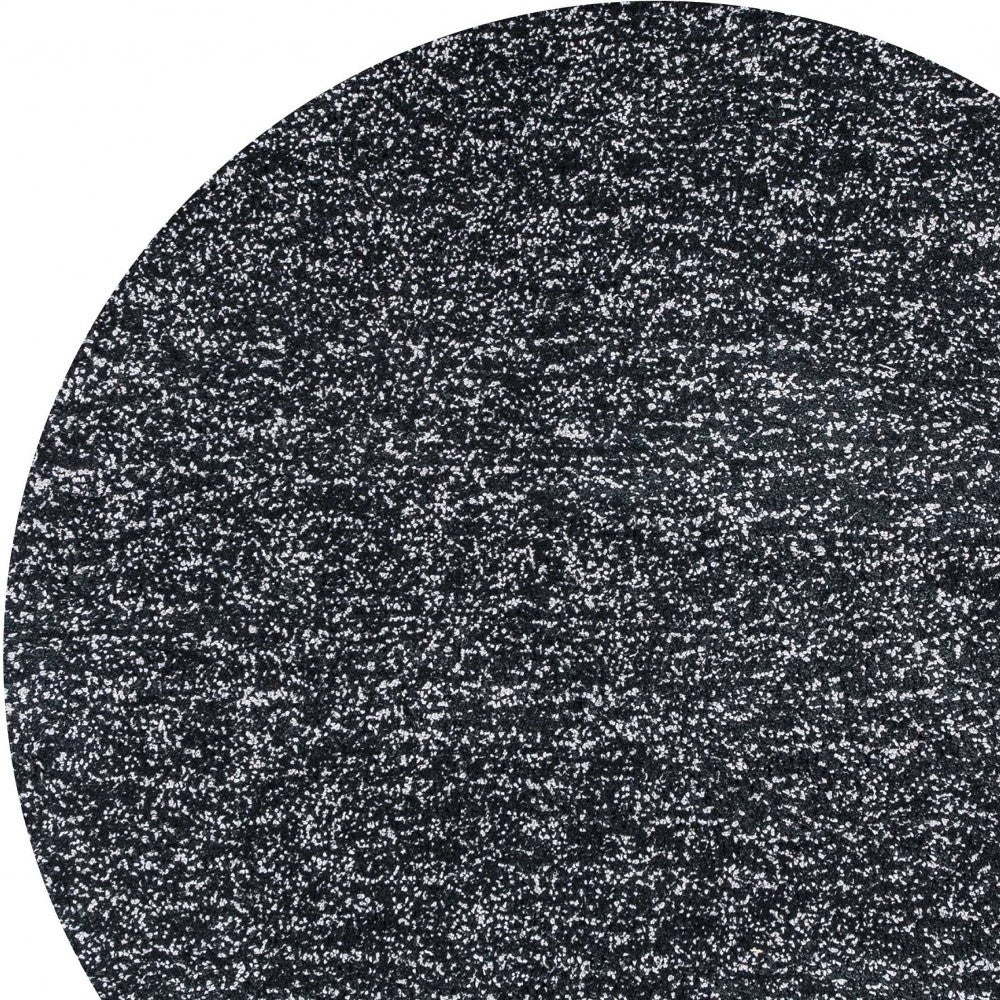 5'X7' Black Heather Indoor Shag Rug