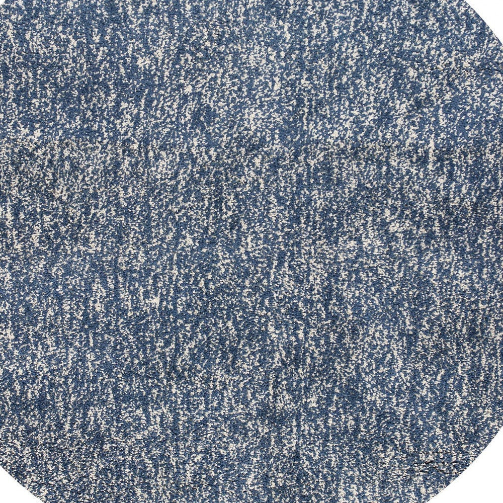 8' X 11'  'Indigo And Ivory Heather Shag Area Rug