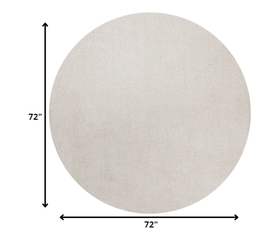 8' Round  Polyester Ivory  Area Rug