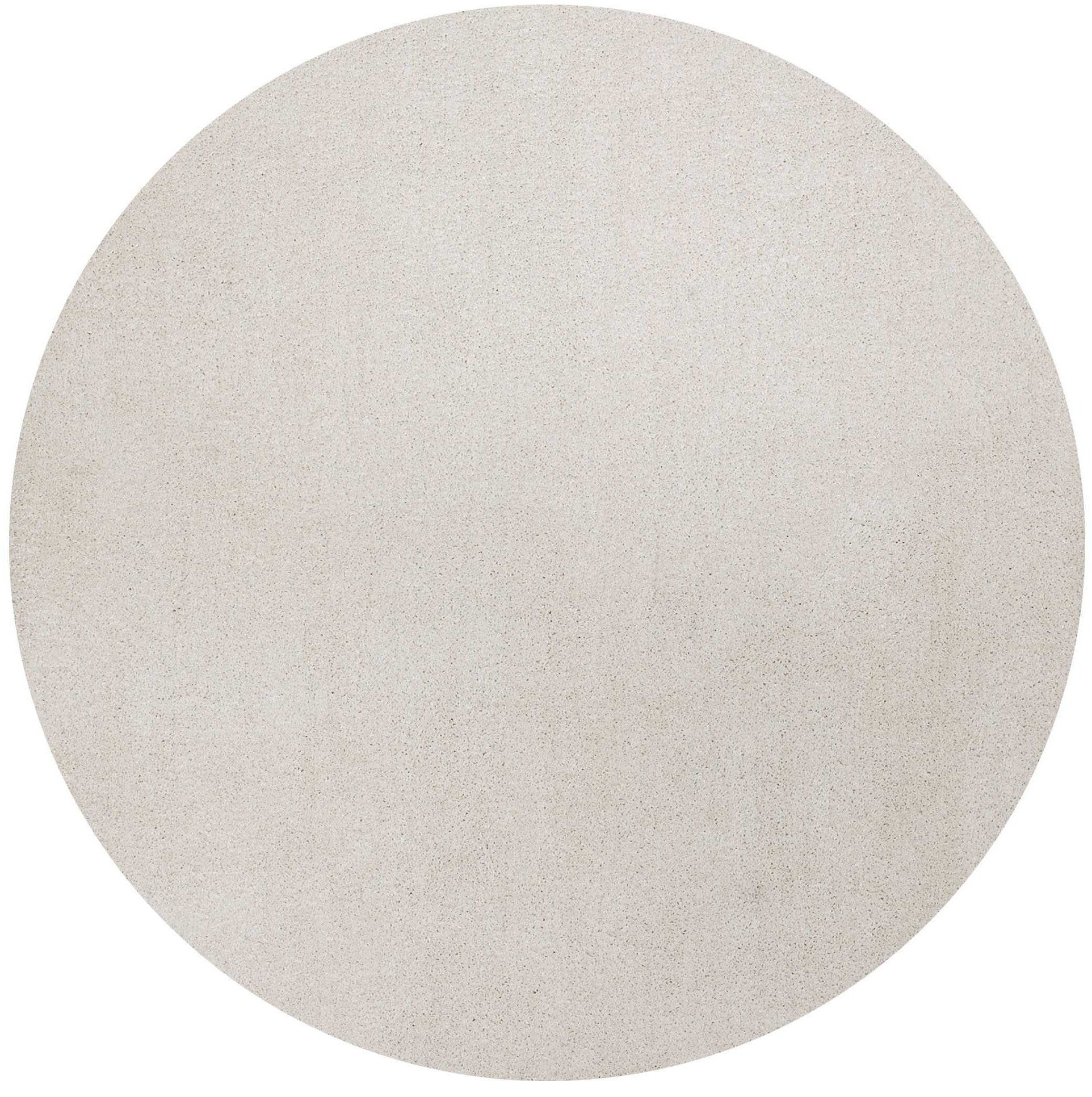 8' Round  Polyester Ivory  Area Rug