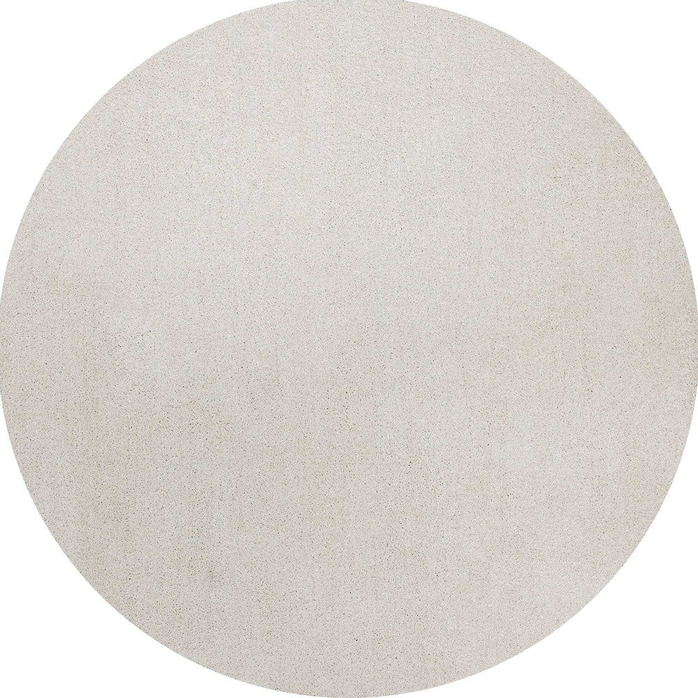 8' Round  Polyester Ivory  Area Rug