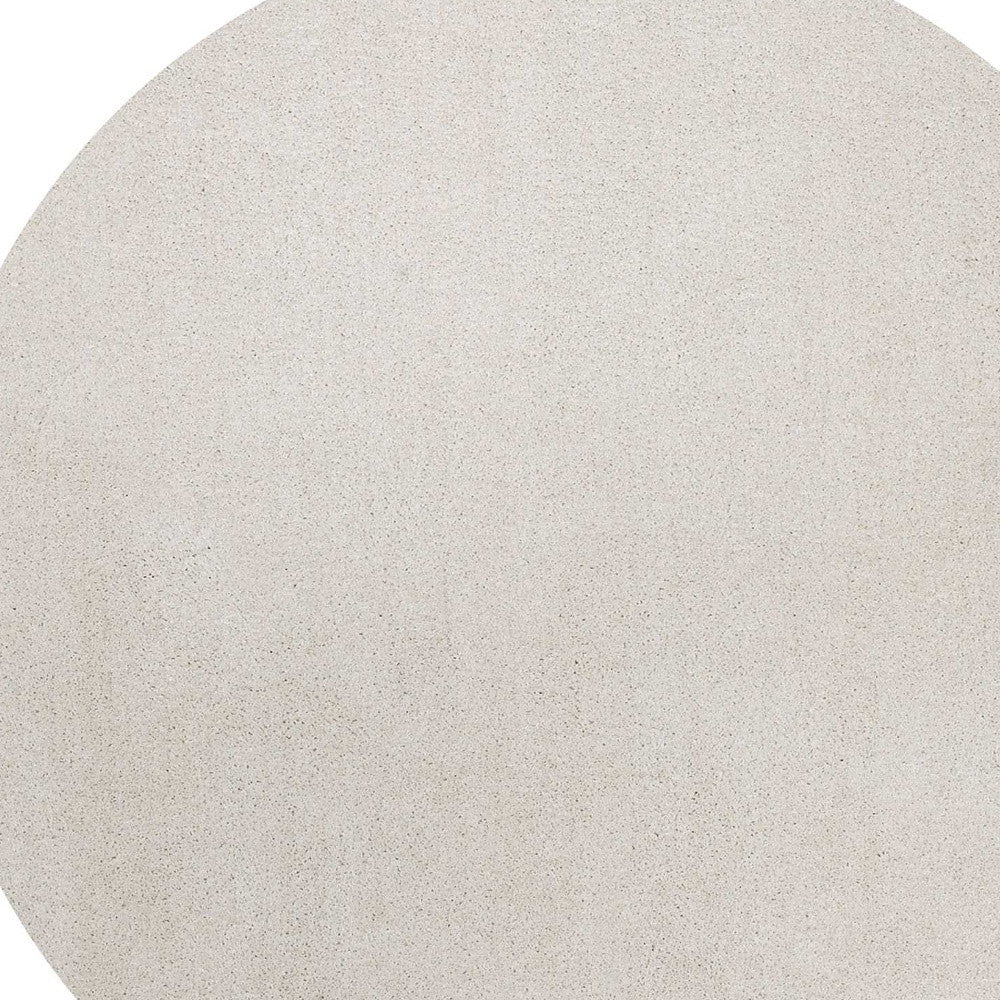 8' Round  Polyester Ivory  Area Rug