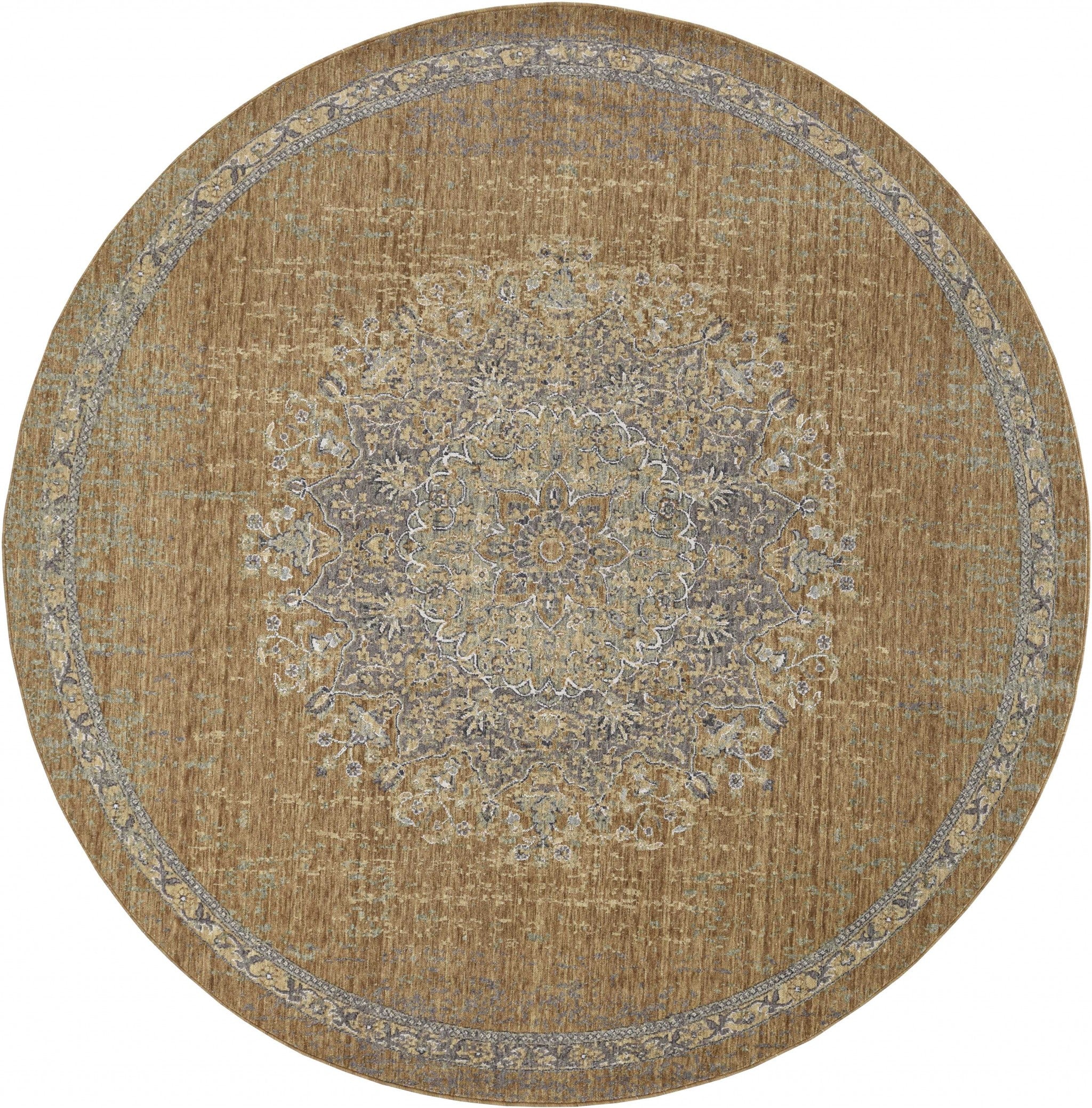 6' Round  Polyester Sage Area Rug