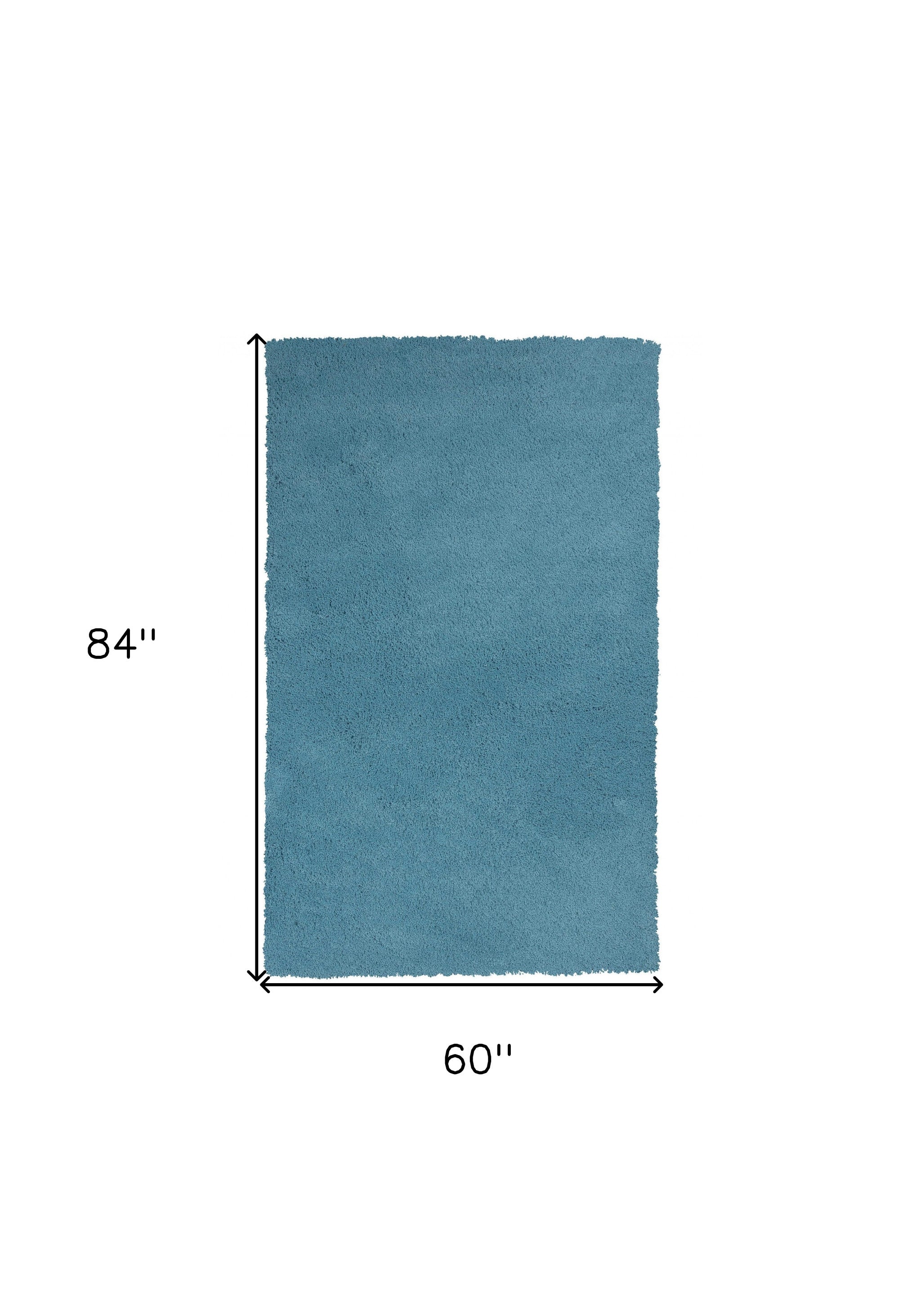 5' X 7' Highlighter Blue Plain Indoor Area Rug