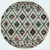 8' Ivory Machine Woven Geometric Lodge Round Indoor Area Rug