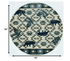 7' Round Ivory Or Blue Geometric Lodge Pattern Indoor Area Rug