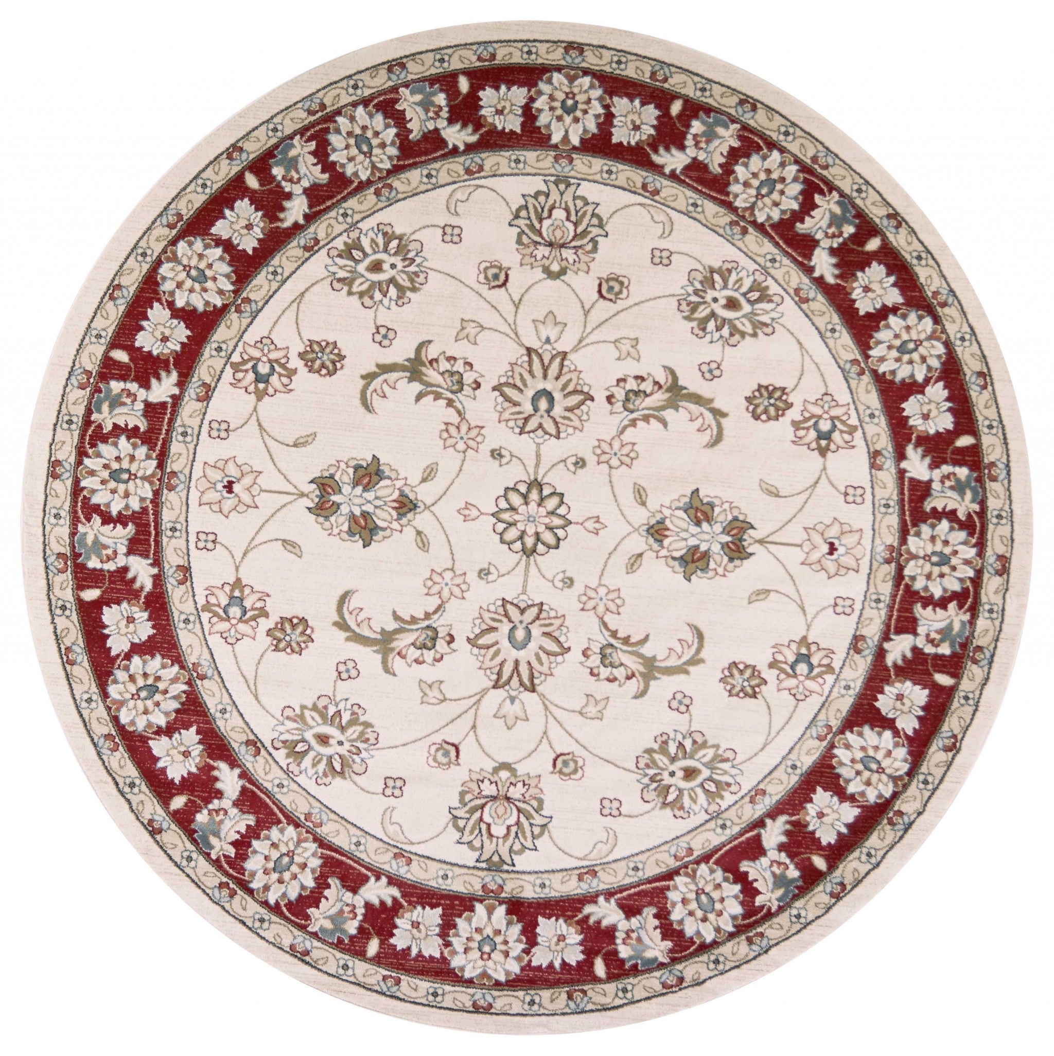 9' X 12'  Polypropylene Ivory Or Red Area Rug