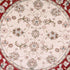 5'X8' Ivory Red Bordered Floral Indoor Area Rug