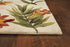 3' X 5' Ivory Green and Orange Wool Tropical Floral Handmade Area Rug