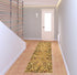 8' Golden Yellow Wool Floral Hand Tufted Runner Rug