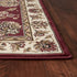 2' X 3' Red And Ivory Floral Area Rug