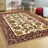 5'X8' Ivory Red Machine Woven Floral Traditional Indoor Area Rug