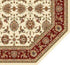 8' Ivory And Red Octagon Floral Vines Area Rug