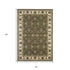 Green And Ivory Octagon Floral Vines Area Rug