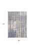 5'X7' Grey Blue Hand Loomed Abstract Brushstroke Indoor Area Rug