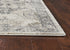 5'X8' Ivory Machine Woven Distressed Floral Traditional Indoor Runner Rug