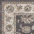 8' Gray And Ivory Round Floral Area Rug