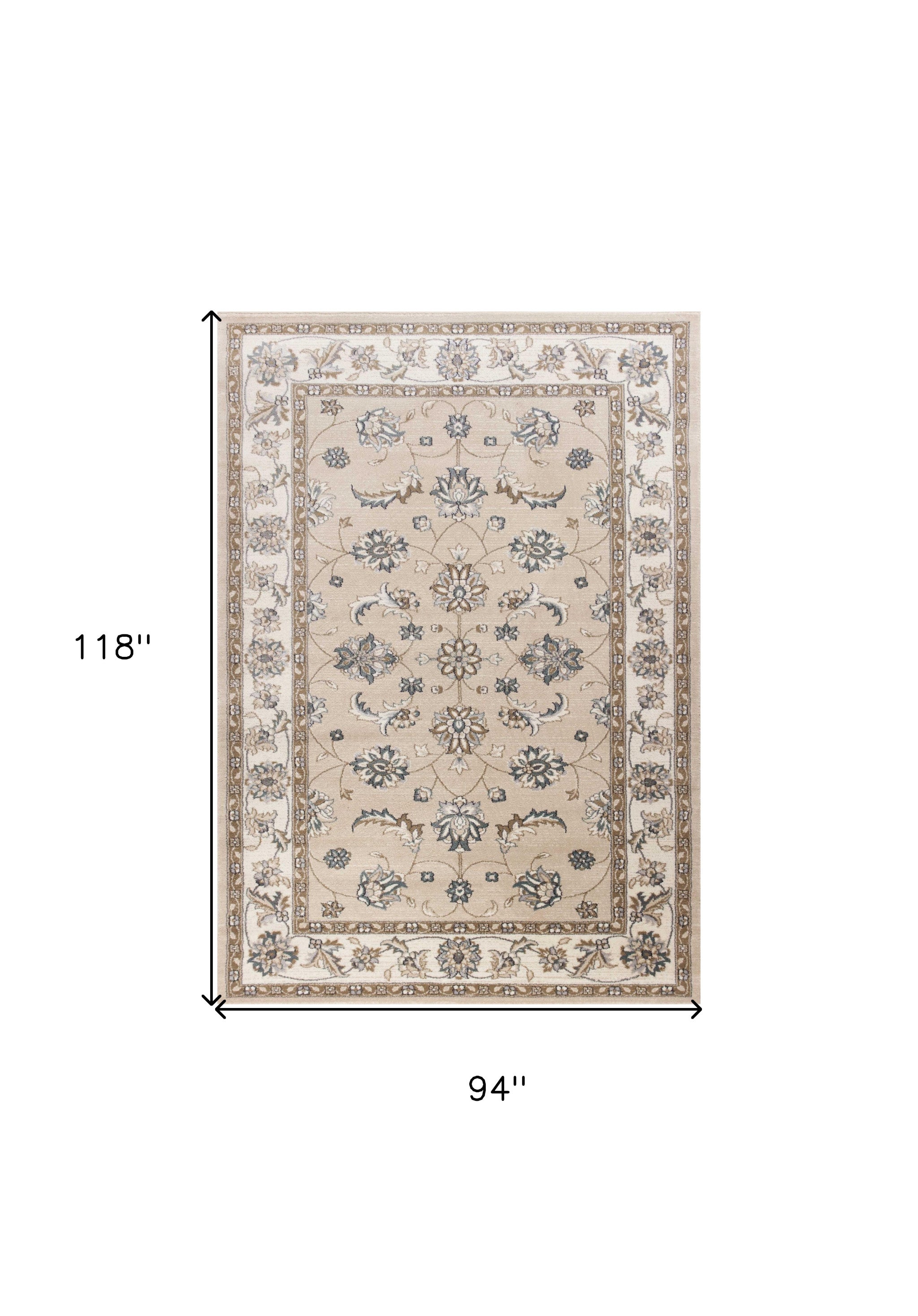 8' Round  Polypropylene Beige Or  Ivory  Area Rug