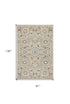 7' X 11' Beige Or Grey Floral Vines Uv Treated Indoor Area Rug