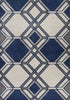 7' X 11' Ivory Or Denim Geometric Hexagon Uv Treated Indoor Area Rug