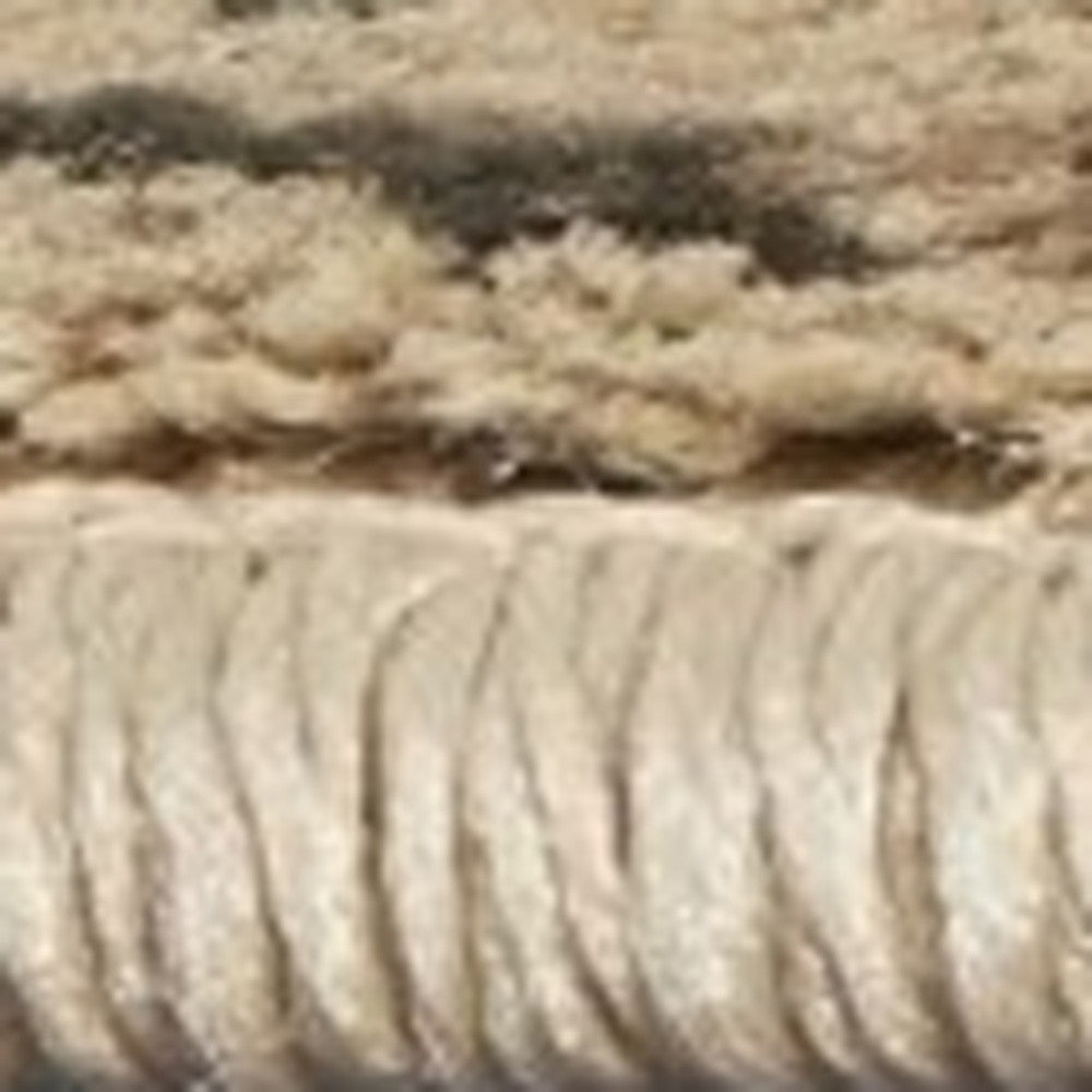 8'X11' Champagne Beige Machine Woven Damask Indoor Area Rug