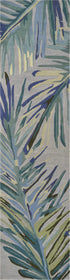 5'X8' Grey Blue Hand Tufted Tropical Palms Indoor Area Rug