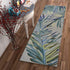 5'X8' Grey Blue Hand Tufted Tropical Palms Indoor Area Rug