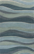 5'X8' Ocean Blue Teal Hand Tufted Abstract Waves Indoor Area Rug