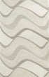 2' X 7' Ivory Abstract Waves Wool Runner Rug