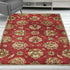 2' X 7' Red Floral Vines Bordered Wool Runner Rug