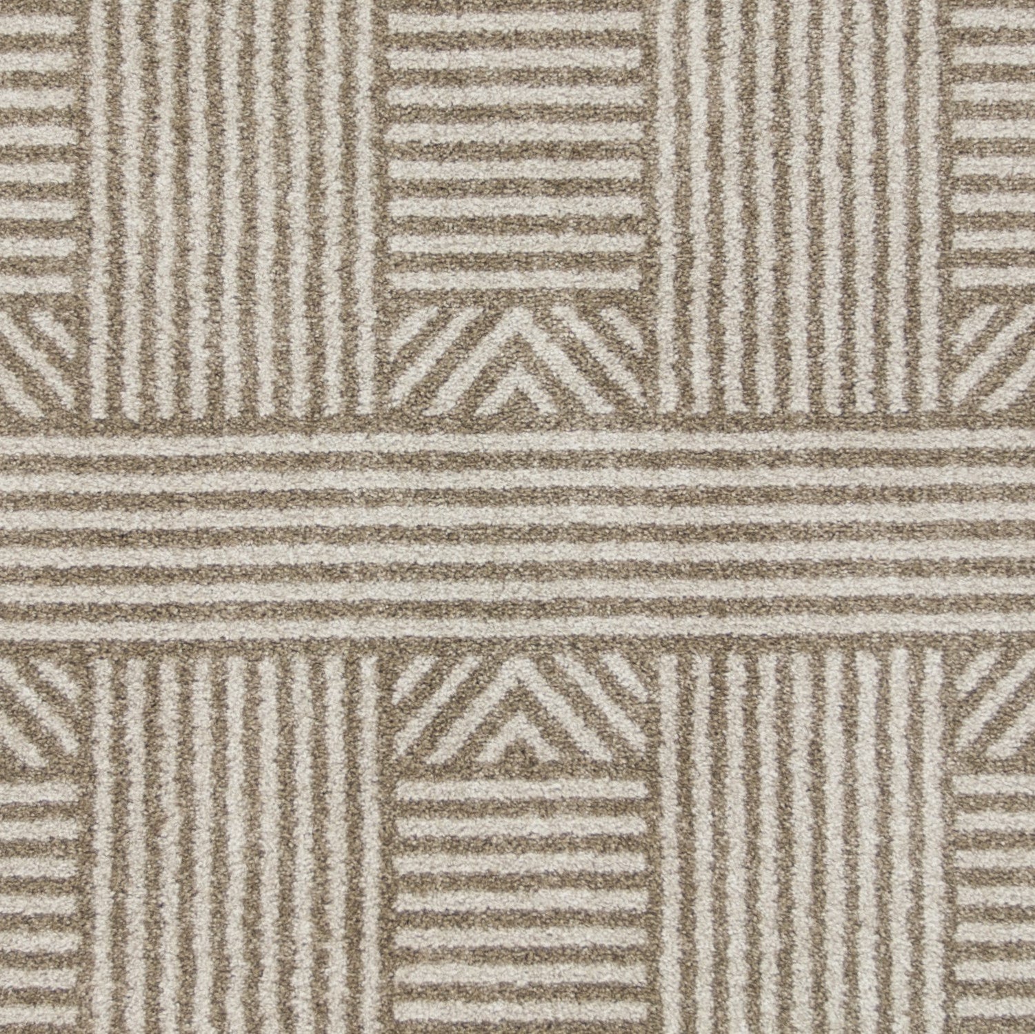 7' X 9' Beige Geometric Lines Uv Treated Indoor Area Rug