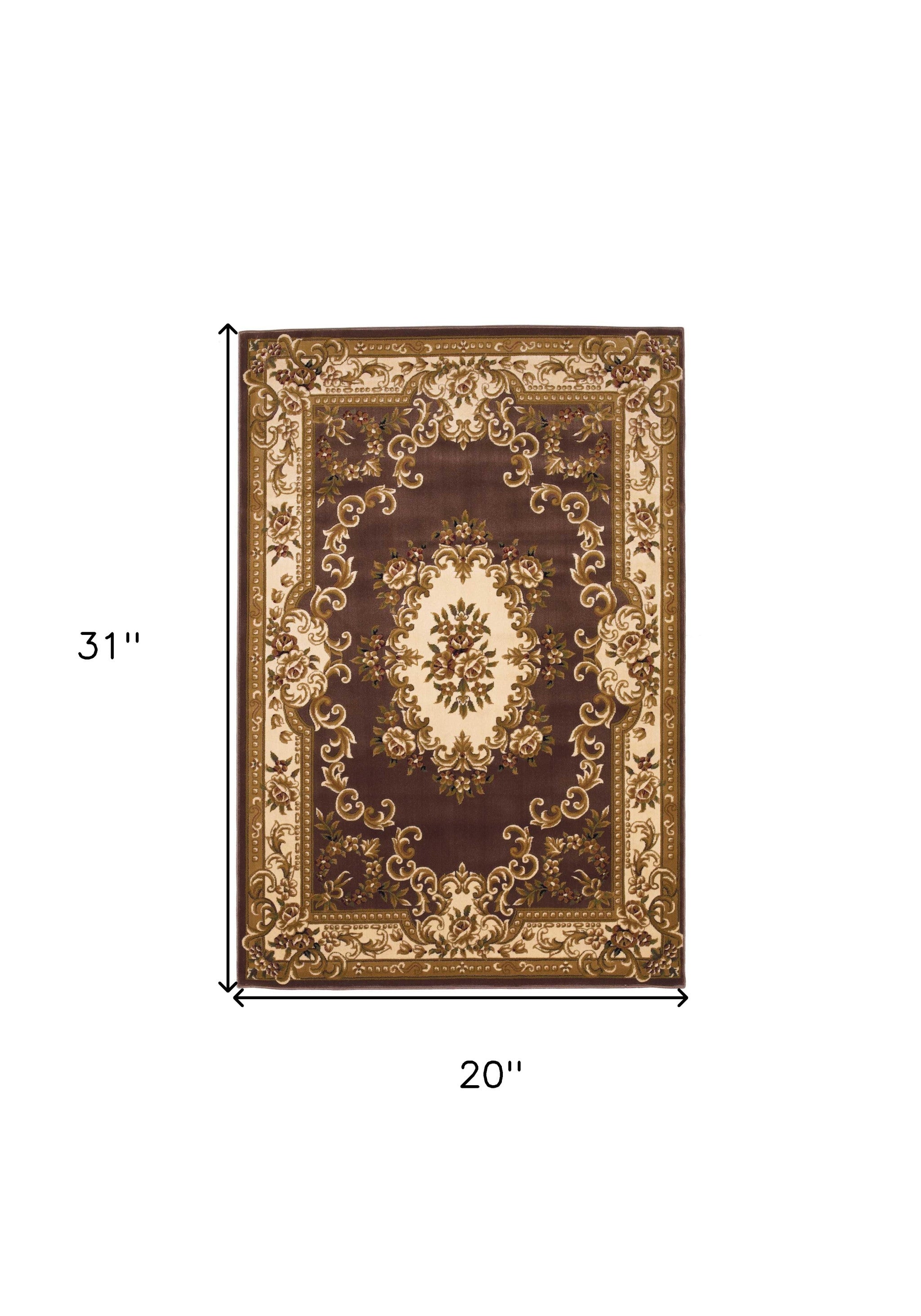 2' X 3' Polypropylene Plum Or Ivory Accent Rug