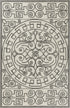 8' Ivory Grey Hand Woven Uv Treated Greek Key Medallion Round Indoor Outdoor Area Rug