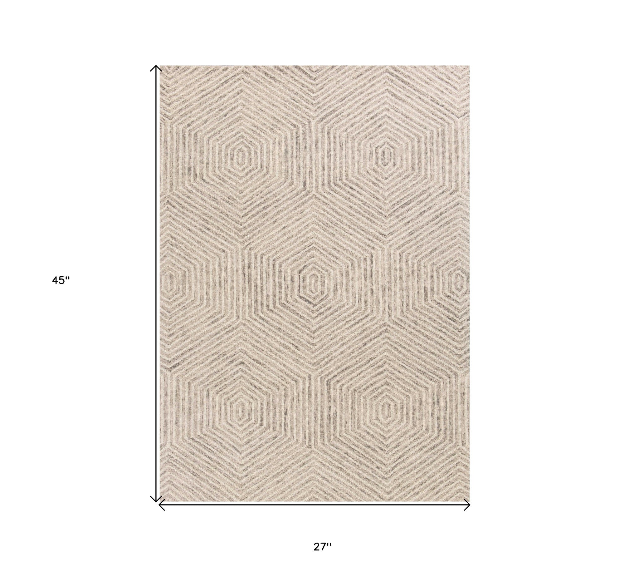 8' X 10'  Wool Ivory  Area Rug