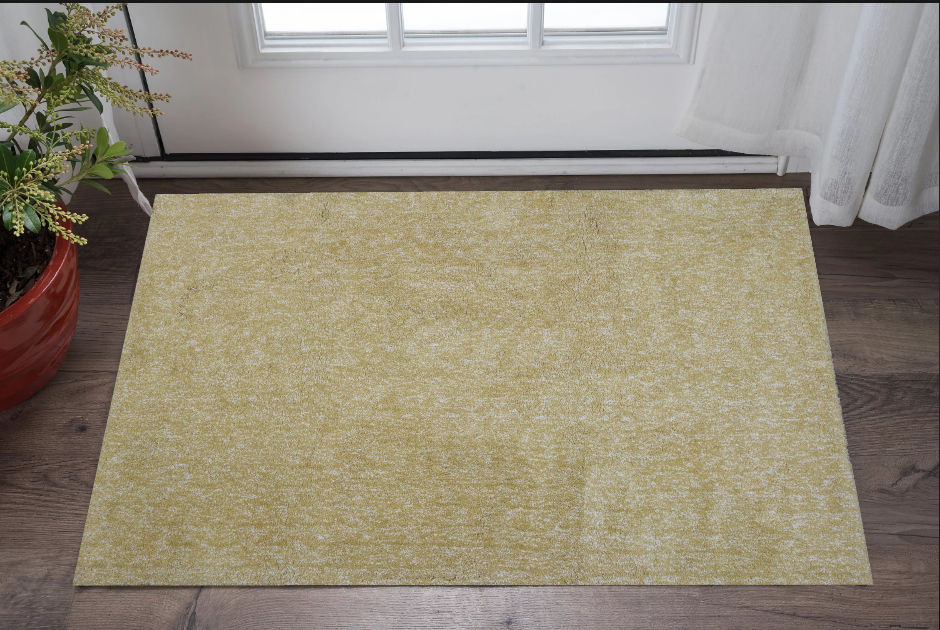 8'X10' Yellow Heather Indoor Shag Rug