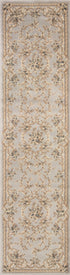 9'X12' Light Grey Bordered Floral Indoor Area Rug