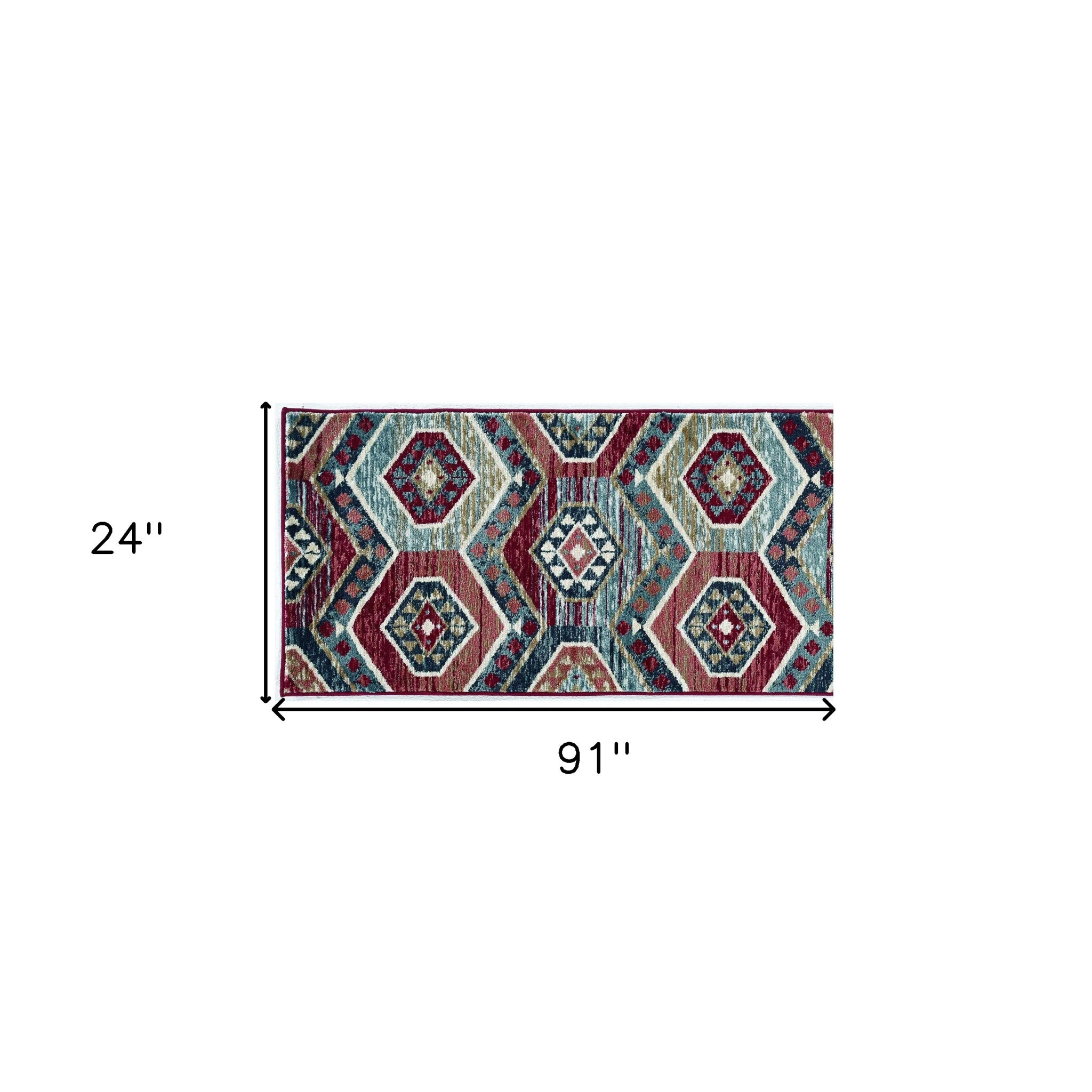 2' X 7' Red Polypropylene Runner Rug